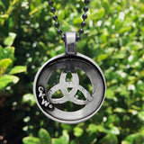 Celtic Trinity Pendant with black 24 inch steel chain made in USA