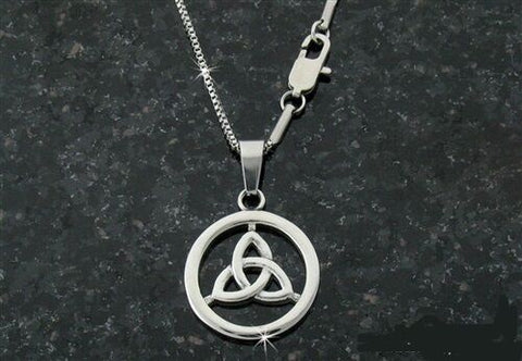 Trinity Knot Necklace with 24 inch snake chain