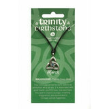 Irish Celtic Pewter Trinity CZ Birthstone Necklace with Adjustable Black Cord
