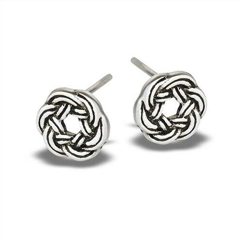 Celtic Sterling Silver Double Woven Wreath Stud Earring