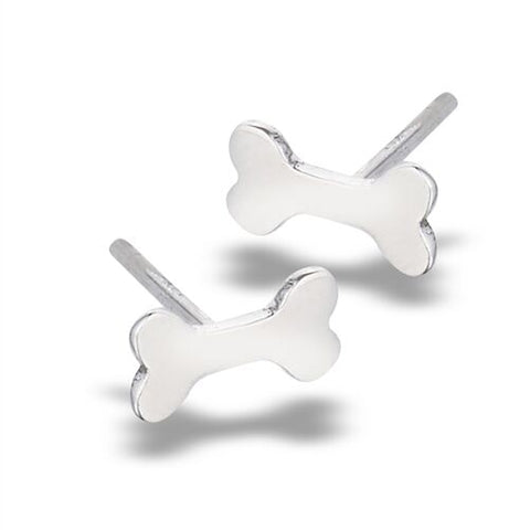 STERLING SILVER DOG BONE STUD EARRING