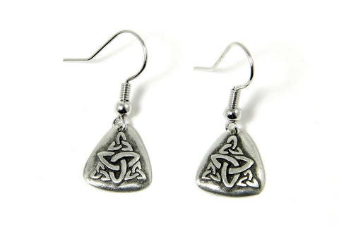 Irish pewter Triple Triquetra Earrings