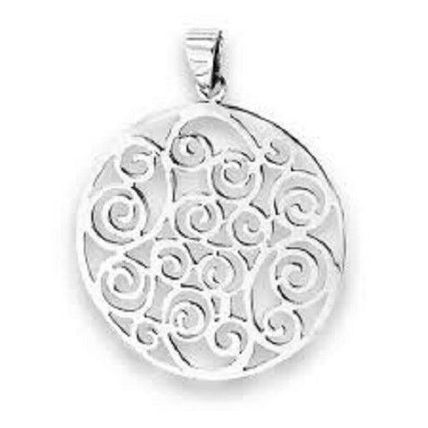 STERLING SILVER SWIRL FILIGREE PENDANT no chain
