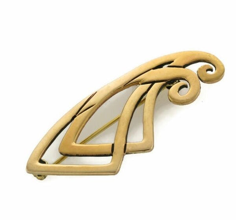 Irish Bronze Celtic Wave brooch