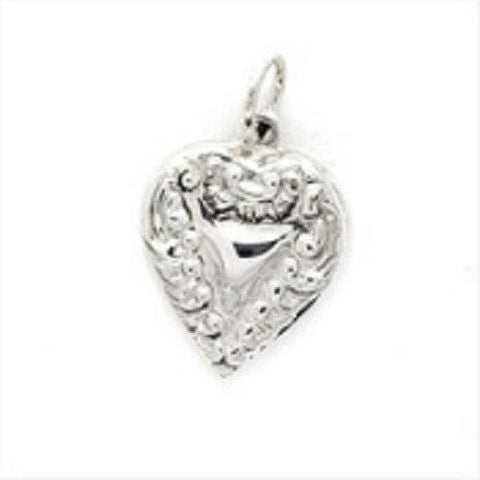 Sterling Silver Double Sided Heart Pendant