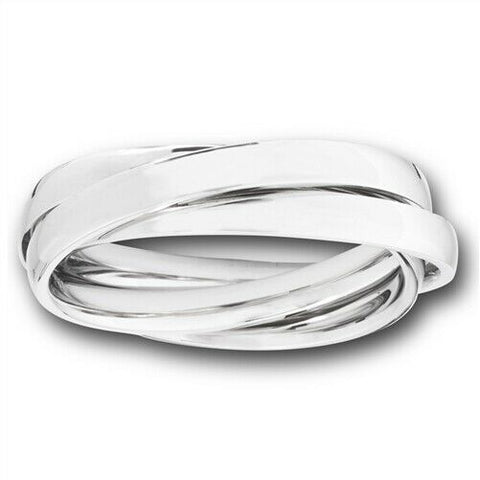 Stainless Steel Triple Connected Band Ring SZ 7-12