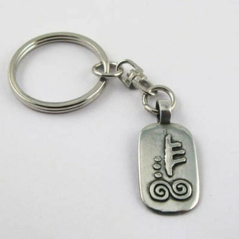 Irish Pewter Celtic Astrology Keyring - January- Alder symbol
