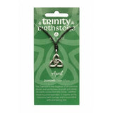 Irish Celtic Pewter Trinity CZ Birthstone Necklace with Adjustable Black Cord