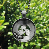 Celtic Triskele Pewter Pendant with black 24 inch steel chain made in USA