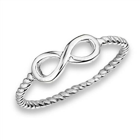 STERLING SILVER INFINITY RING Size 5 6 7 8