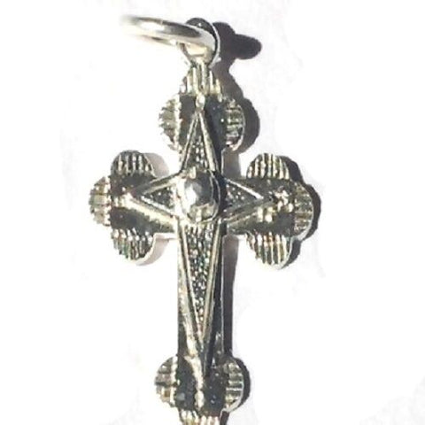 Sterling Silver Fluted Cross Pendant