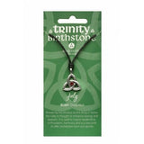 Irish Celtic Pewter Trinity CZ Birthstone Necklace with Adjustable Black Cord