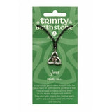 Irish Celtic Pewter Trinity CZ Birthstone Necklace with Adjustable Black Cord