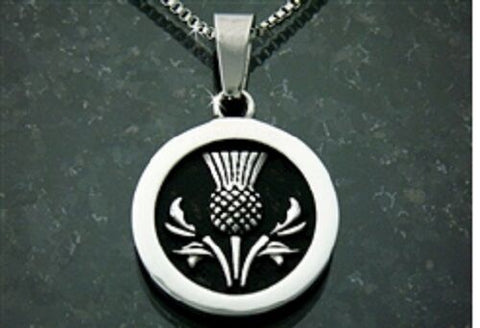 Stainless Steel  Scottish Thistle Pendant No Chain