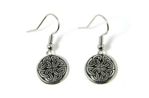Irish Pewter Cross of Life Earrings