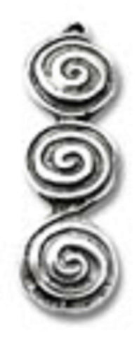 Celtic Pewter Triple Spiral Pendant on Adjustable Black Cord