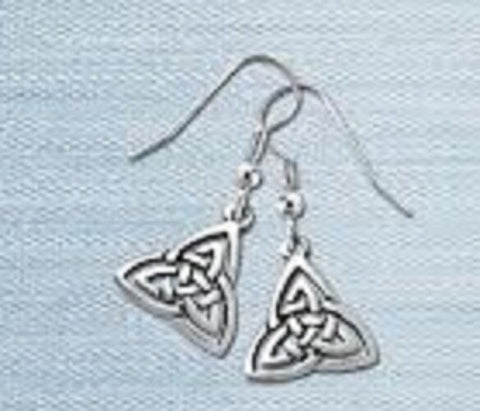 Celtic Double Triquetra Pewter Earrings