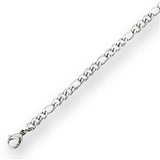 STAINLESS STEEL FIGARO Bracelet 7.25 in 4mm width