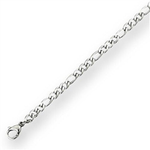 STAINLESS STEEL FIGARO Bracelet 7.25 in 4mm width