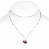 Stainless Steel Love Heart Shamballa Charm Chain Necklace & 45 cm chain