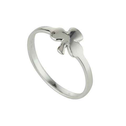 Irish Celtic Sterling Silver shamrock ring  SZ 6.25