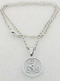 Stainless Steel Celtic Triskele/Triskelion Pendant with 50 cm chain