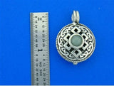 Pewter Celtic Knot & Jade Diffuser Pendant on 24" Chain