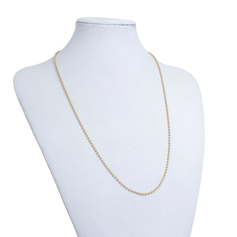 Stainless Steel Ball Chain Necklace Gold Plated 60cm(23 5/8") long, 2 mm
