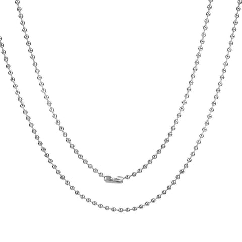 Stainless Steel 60 cm (23 5/8) Inch 2 mm Ball Link Neck Chain Necklace