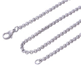 Stainless Steel 20 Inch(50 cm) 3mm Ball Tiny Rolo Neck Chain Necklace