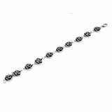 Stainless Steel Rose Flower Bracelet 9.5 in