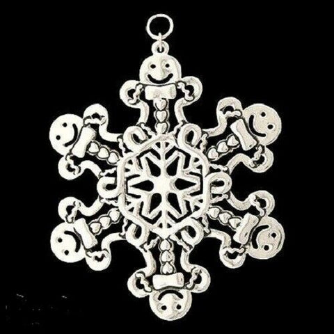Pewter Gingerbread Man SnowWonders Snowflake Ornament/Pendant