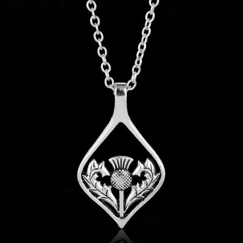 Celtic  Scottish Thistle Necklace with 20 inch chain