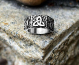 Stainless Steel Celtic  Trinity  Ring 10mnm width
