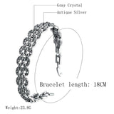 7 inch Silver Plated Turkish Style bracelet with marcasite-like stones