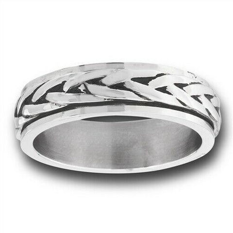 Stainless Steel Braids Spinning Ring
