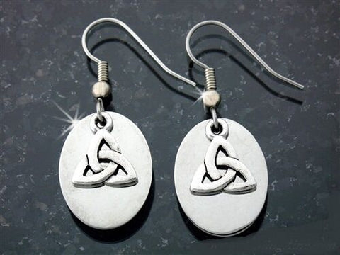 Classic Stainless Steel Oval Trinity Earring