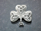 Hand Brushed Shamrock & Trinity Pin/Pendant