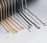 Stainless Steel 50 cm (19.68 Inch) 1.5 mm  Square Box Neck Chain Necklace