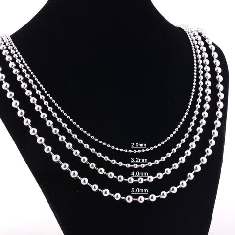 Stainless Steel 16 Inch 3.2mm Ball Link Neck Chain Necklace