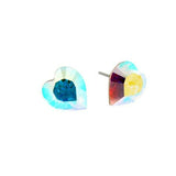 Clear AB made with Swarovski Crystal Heart Stud Earrings 10 mm