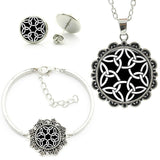 Celtic Trinity Knot Black and White  Bracelet,Necklace and Earrings Set