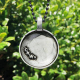 Celtic Shield Knot Pewter Pendant with black 24 inch steel chain made in USA