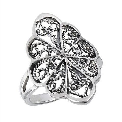 STERLING SILVER FILIGREE RING size 7