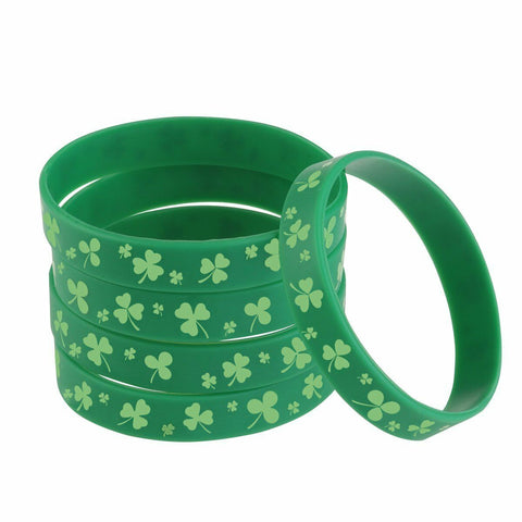 Celtic Shamrock green silicone bracelet  (2 pieces)