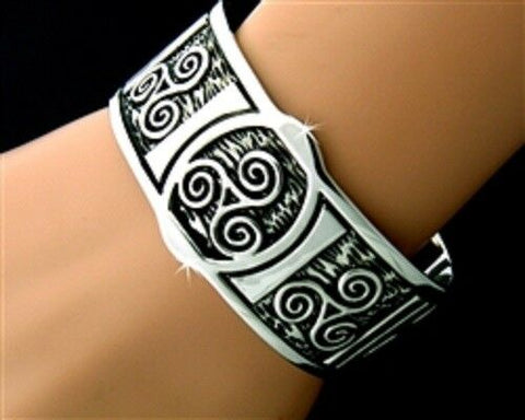 Pewter Celtic Triskele Cuff Bracelet