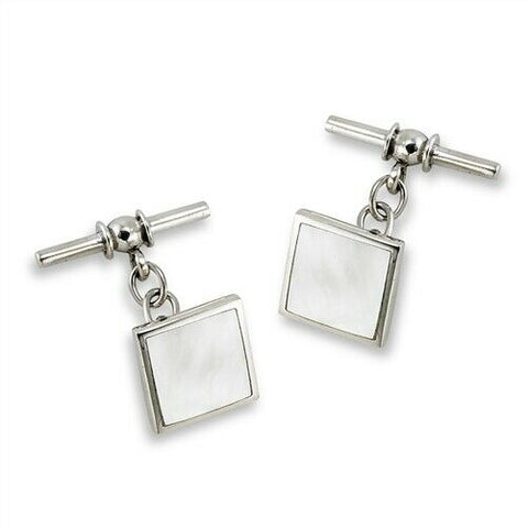 Sterling Silver Cufflinks with Mother of Pearl
