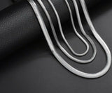 Stainless Steel 55 cm ( 21.7 in)  1.5mm Flat Snake Blade Chain