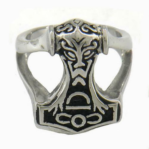 Stainless Steel Thor's Hammer SZ 11 ring