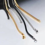 Stainless Steel 50 cm (19.68 Inch) 1.5 mm  Square Box Neck Chain Necklace